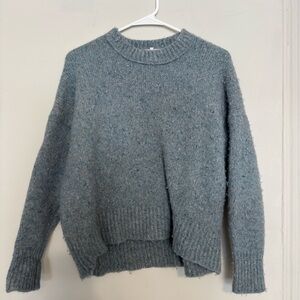 Frame Denim Heathered Blue Crew Neck Sweater
